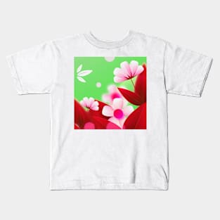 Pink Flower Art Kids T-Shirt